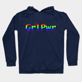 Grl Pwr Rainbow Stripes for Girl Power Feminism Hoodie